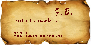 Feith Barnabás névjegykártya