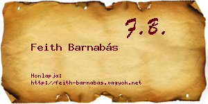 Feith Barnabás névjegykártya